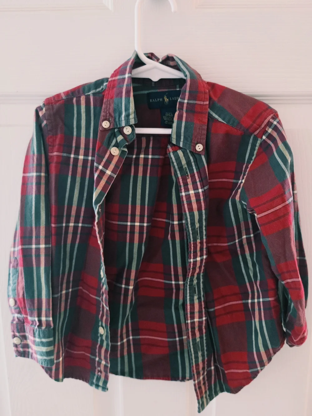 Ralph Lauren Red & Green Plaid Kids Button-Down Shirt